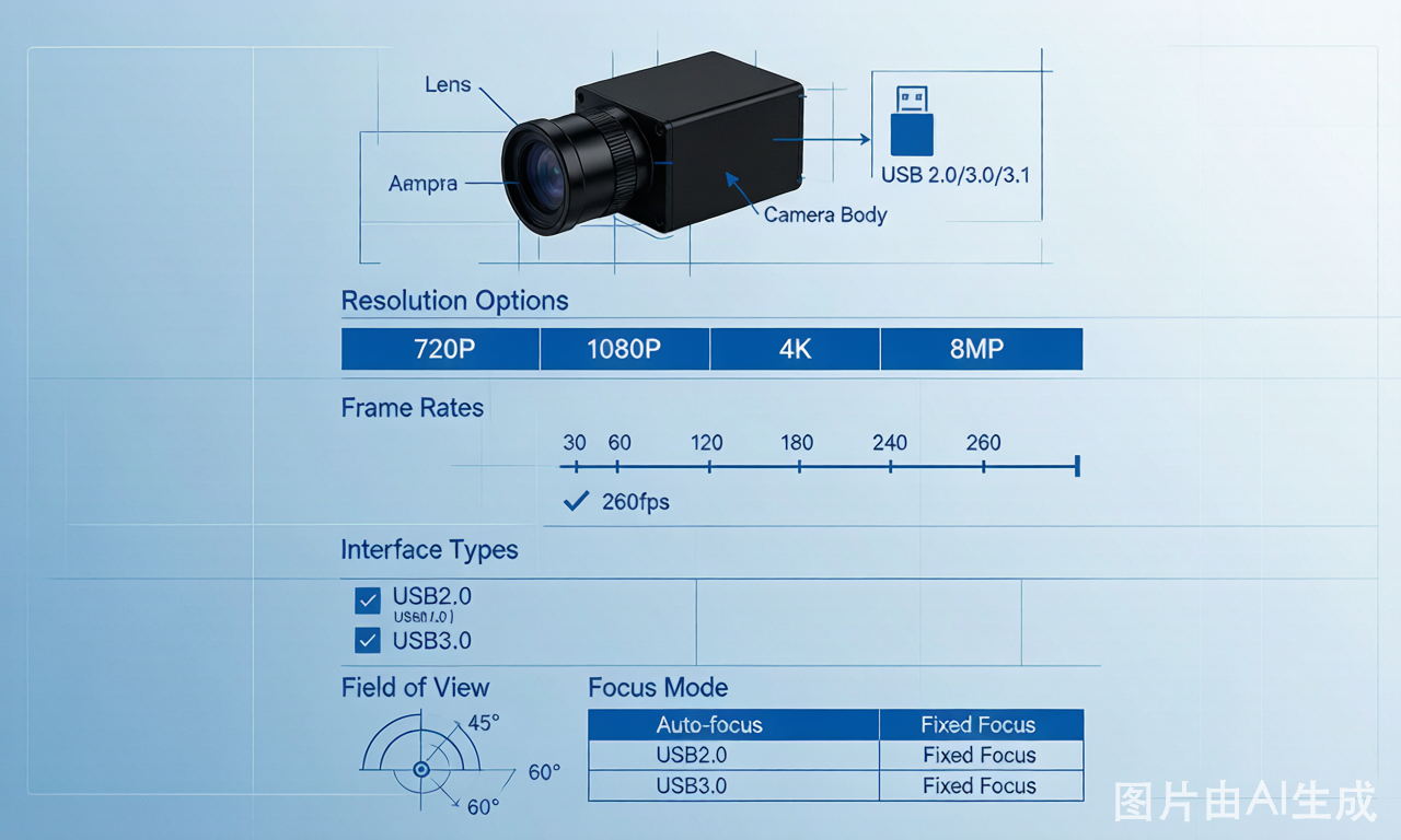 USB Camera Module Core Technical Specifications Comparison