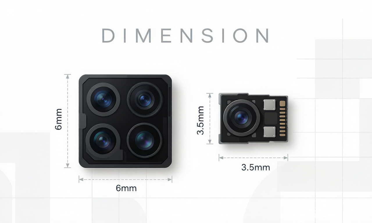 Standard phone module vs ultra-thin wearable module size comparison