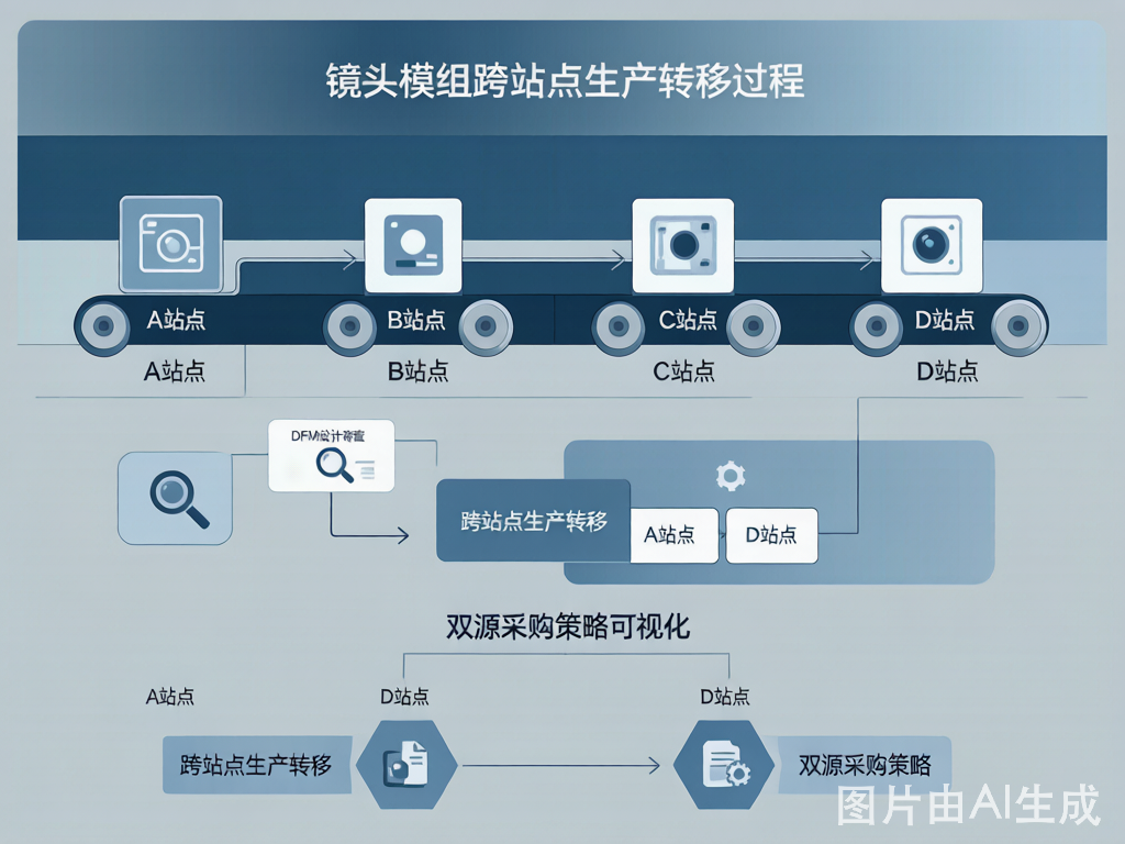 Camera module cross-site production transfer flowchart