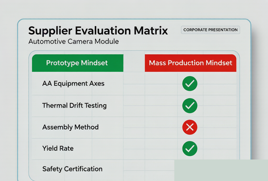 Supplier evaluation matrix